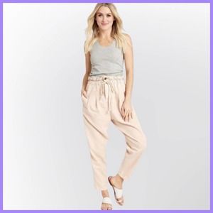 Free People Margate Trouser Pants in Misty Rose (Size Large) New